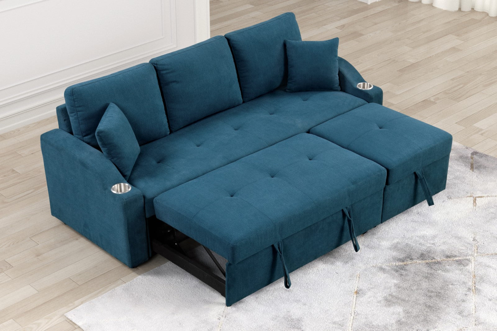 ROYDEN - Sleeper Sofa w/ Cupholder - FM6963BL-PK