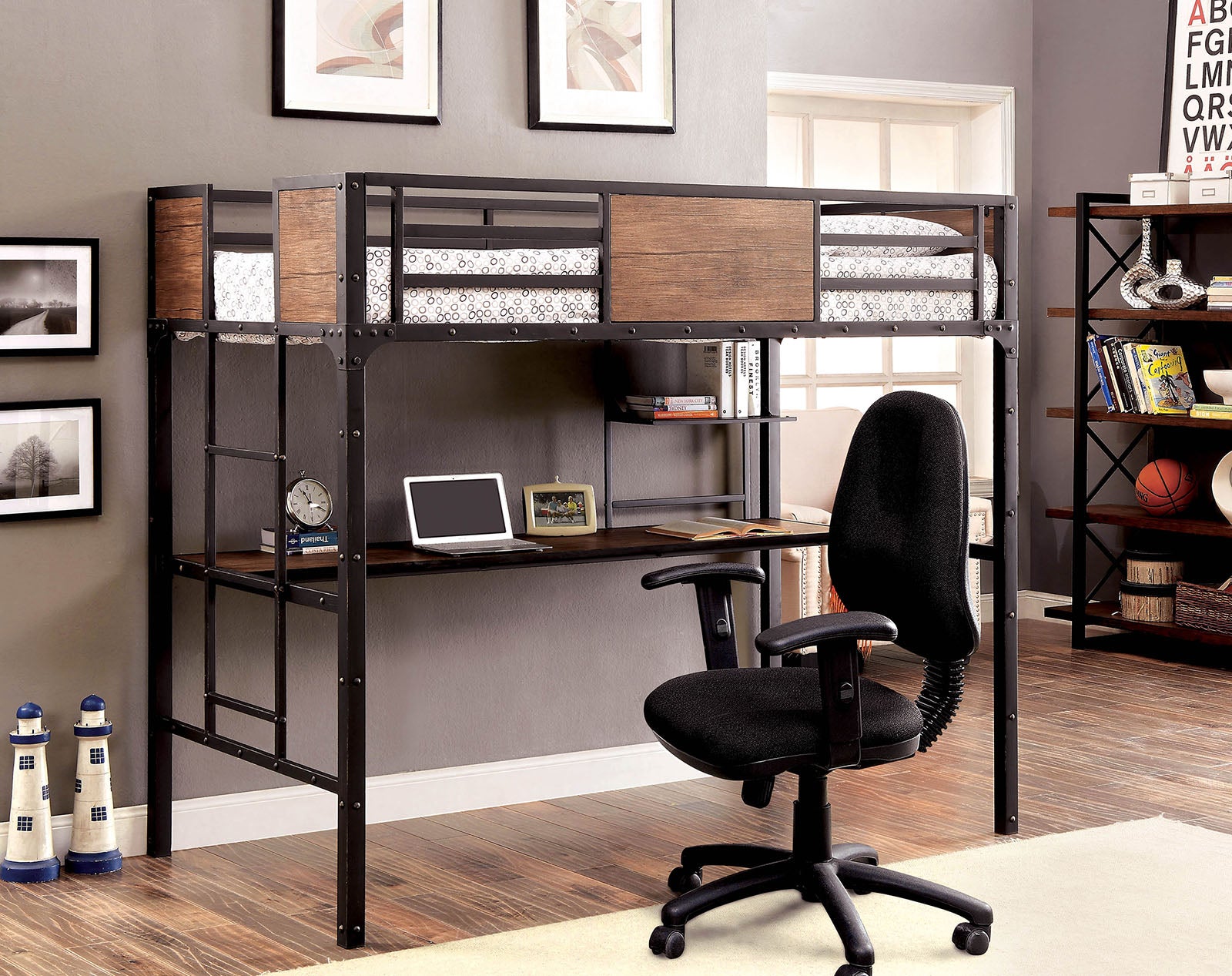 CLAPTON - Twin Bed w/ Workstation - CM-BK029TD