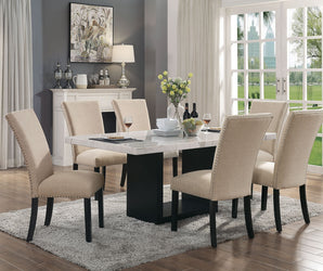 KIAN I - 7 Pc. Dining Table Set (Beige Chairs) - CM3744T-7PC-BG