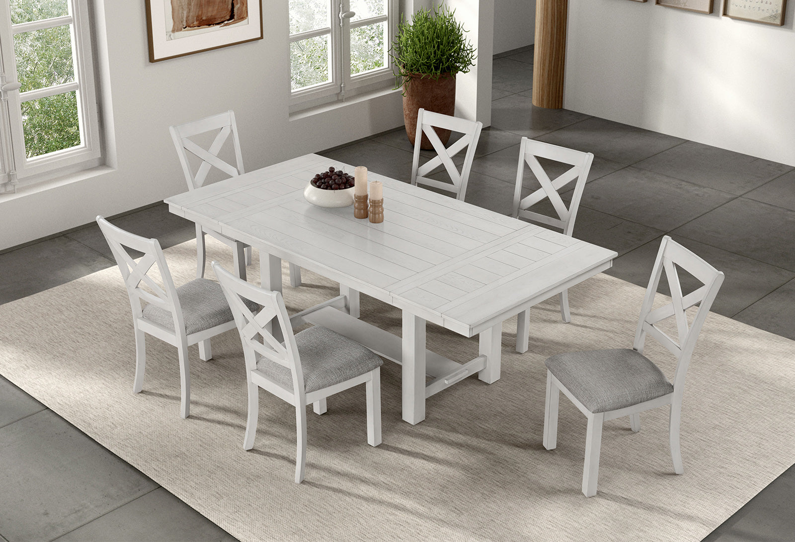 FERRONE - 7 Pc. Dining Table Set - FM3429WH-T-7PC
