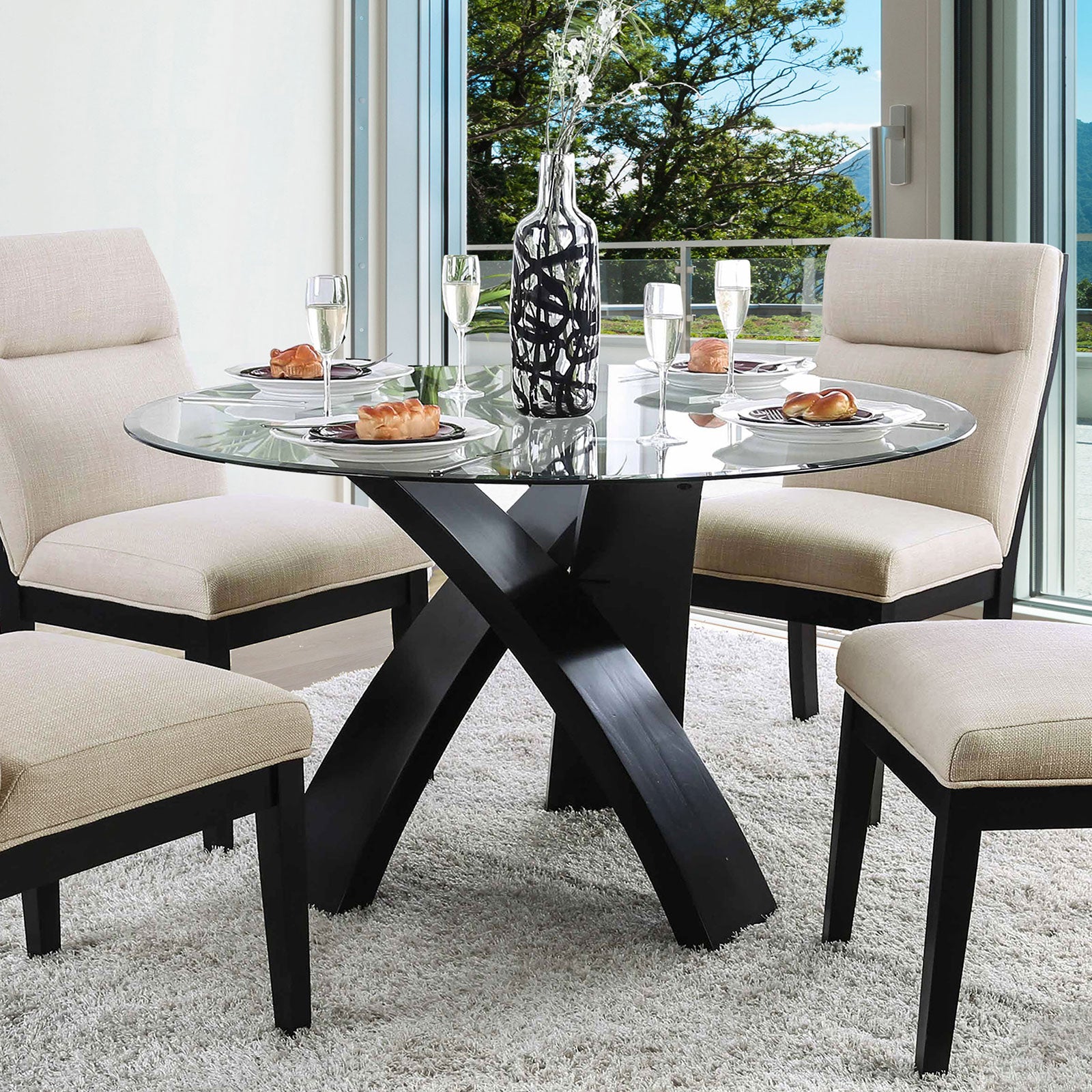 JASMIN - 5 Pc. Round Dining Table Set - CM3393RT-5PC