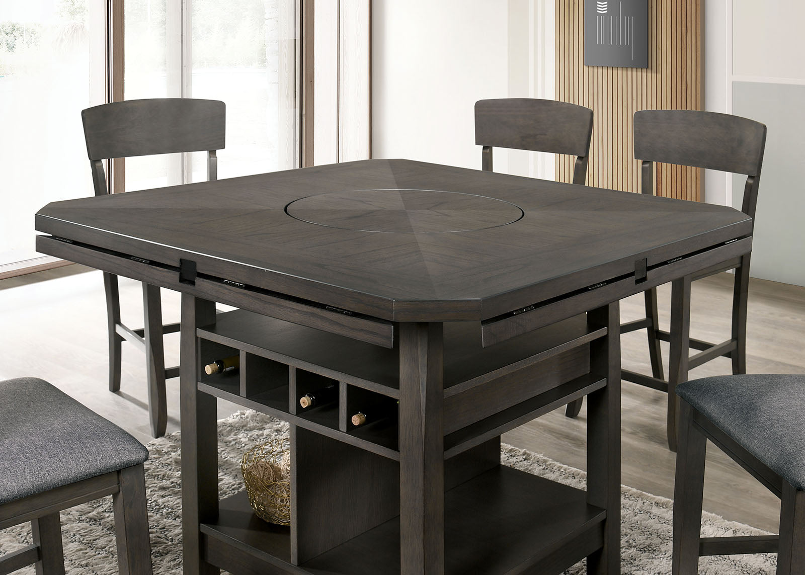 STACIE - 5 PC. Dining Table Set - CM3733GY-RPT-5PC