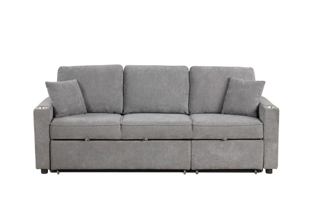 KENDAL - Sleeper Sofa Sectional w/ Cupholder - FM6965GY-SF-PK