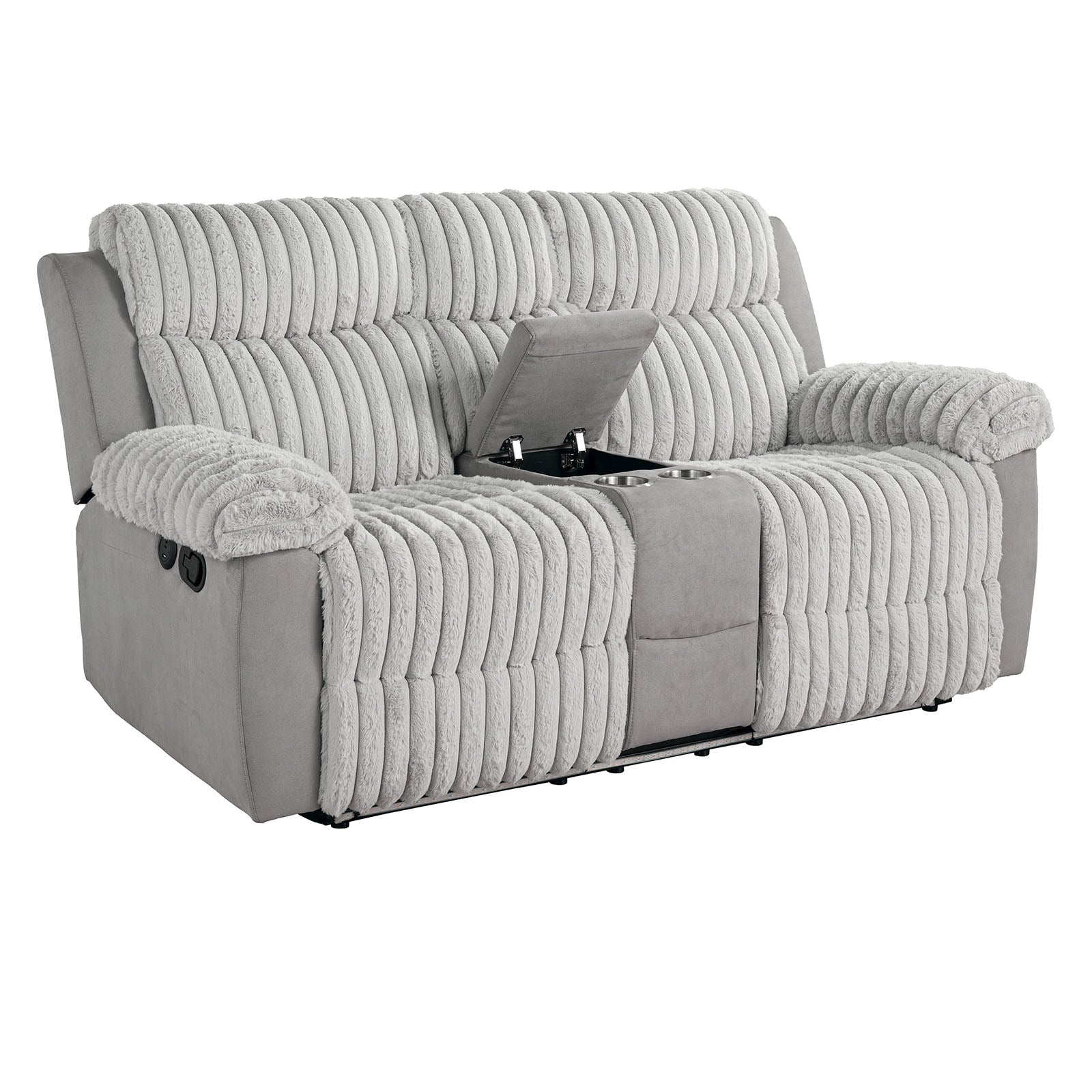 DIONYSUS - Manual Reclining Sofa w/ USB & LED - FM64004GY-SF-M