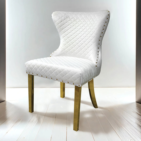PORTANOVA - Gold Chair (2/CTN) - FM33015WH-SC-2PK