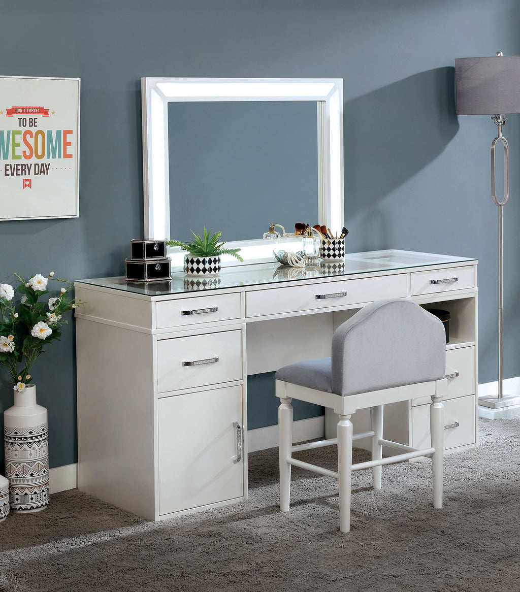 VICKIE - Vanity Set, White - FOA-DK5684WH-PK