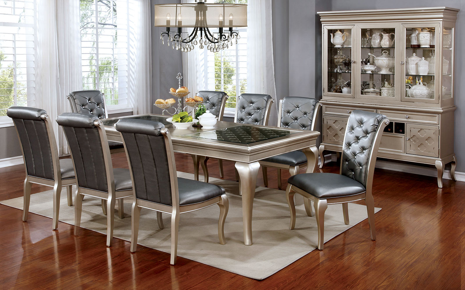 AMINA - 9 Pc. Dining Table Set - CM3219T-9PC