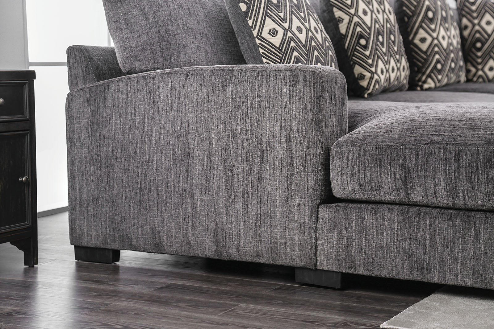 KAYLEE - U-Shaped Sectional w/ Ottoman - CM6587-SECT-R+OT