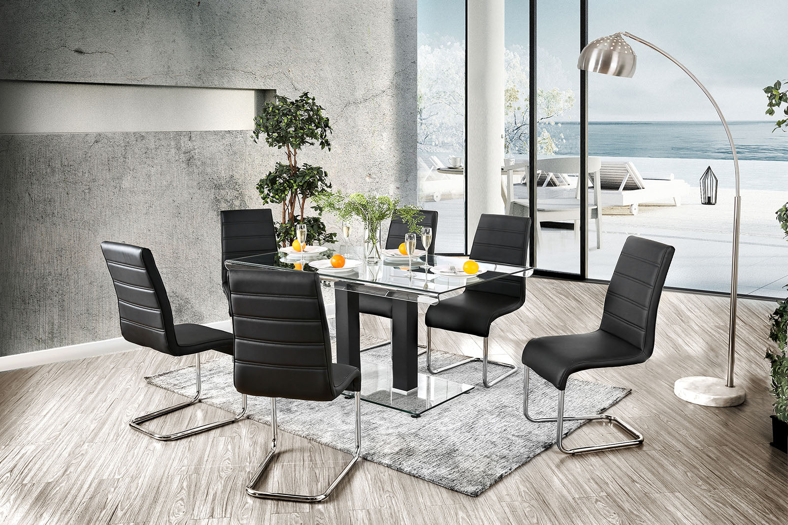 RICHFIELD - 7 Pc. Dining Table Set - CM3362BK-T-7PC