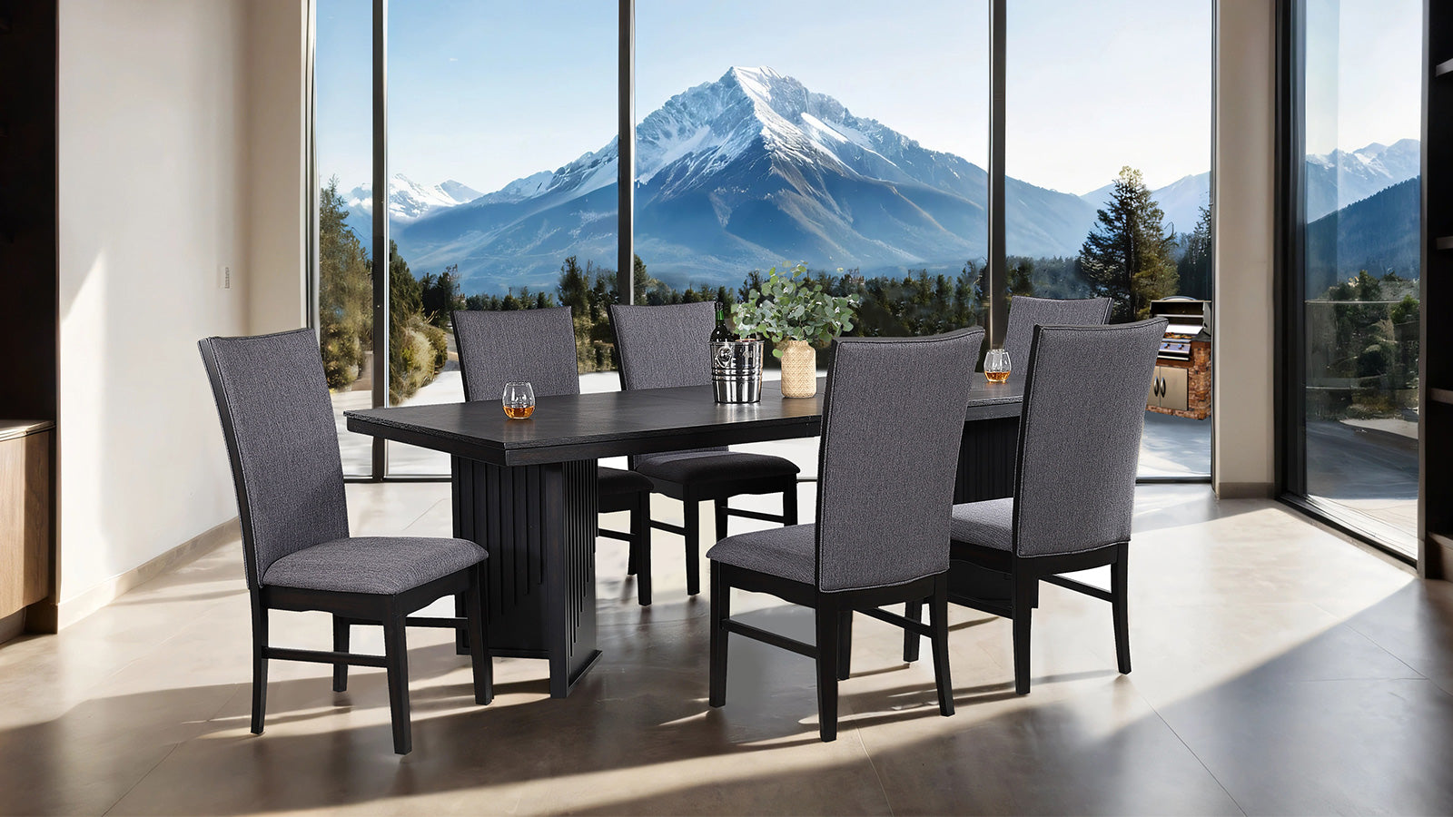 EASINGWOLD - 7 Pc. Dining Table Set - FM3231BK-T-7PC