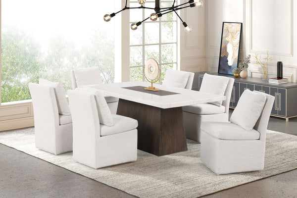 GRASTEN - 7 Pc. Dining Table Set - FM3332DB-T-7PC-00WH