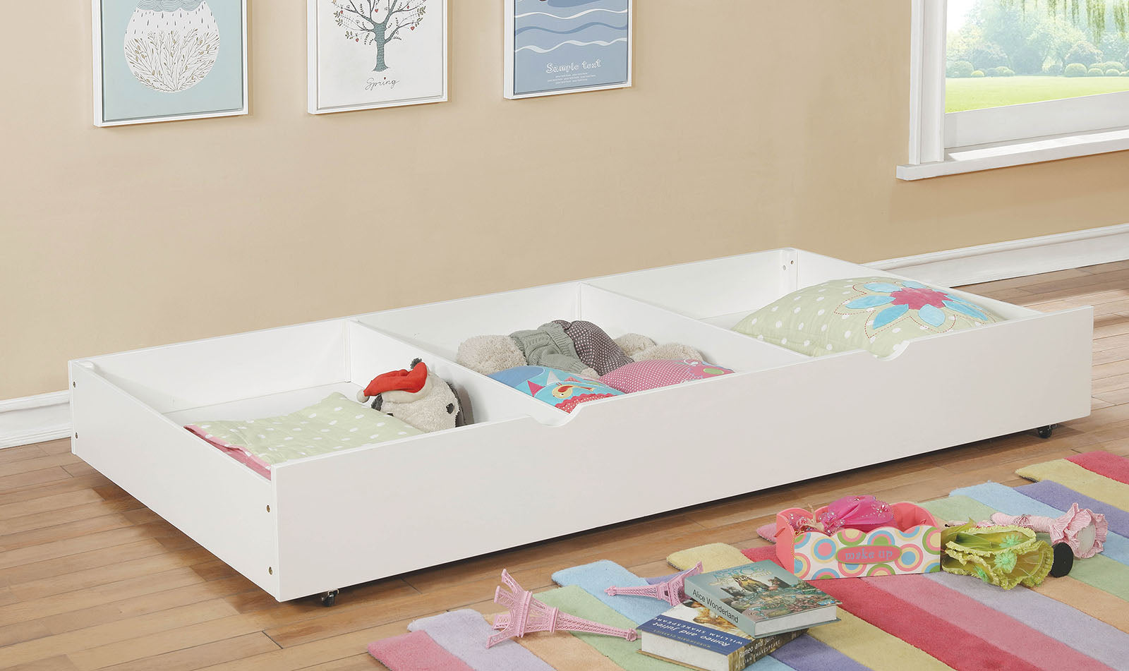 OMNUS - Trundle w/ 2 Dividers, White - FM-TR453-WH