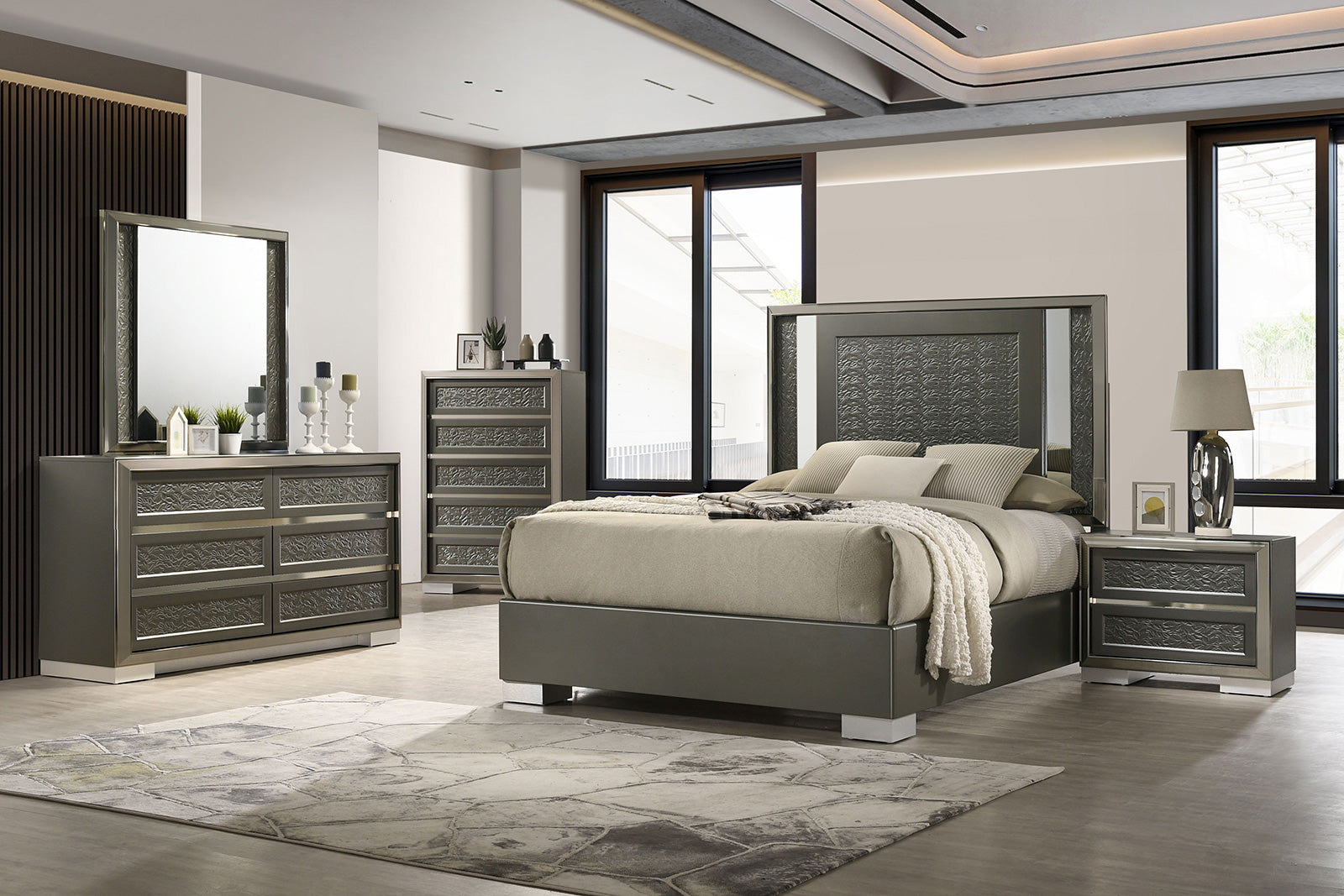 LEYLAND - 4 Pc. Queen Bedroom Set - FM7252DG-Q-4PC