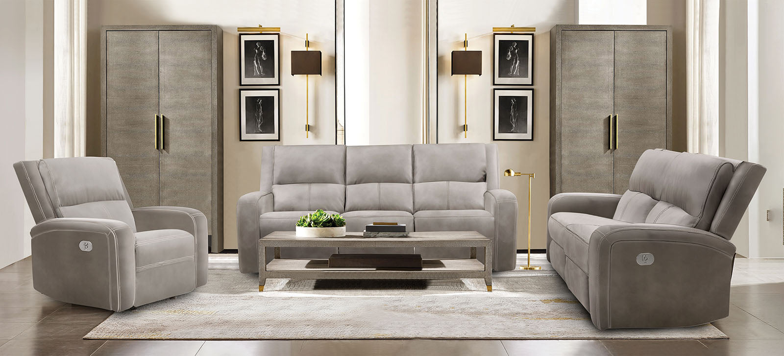 VASILIOS - Power Sofa + Loveseat - CM9914ST-PM-2PC