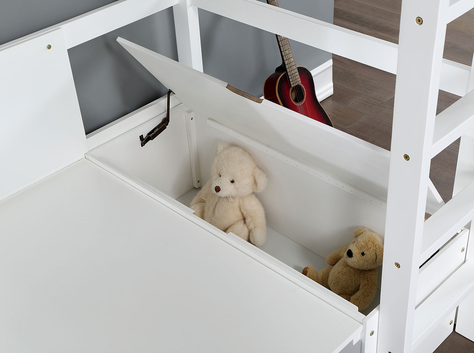 CALLISTUS - Twin Workstation Loft Bed - CM-BK828WH-BED
