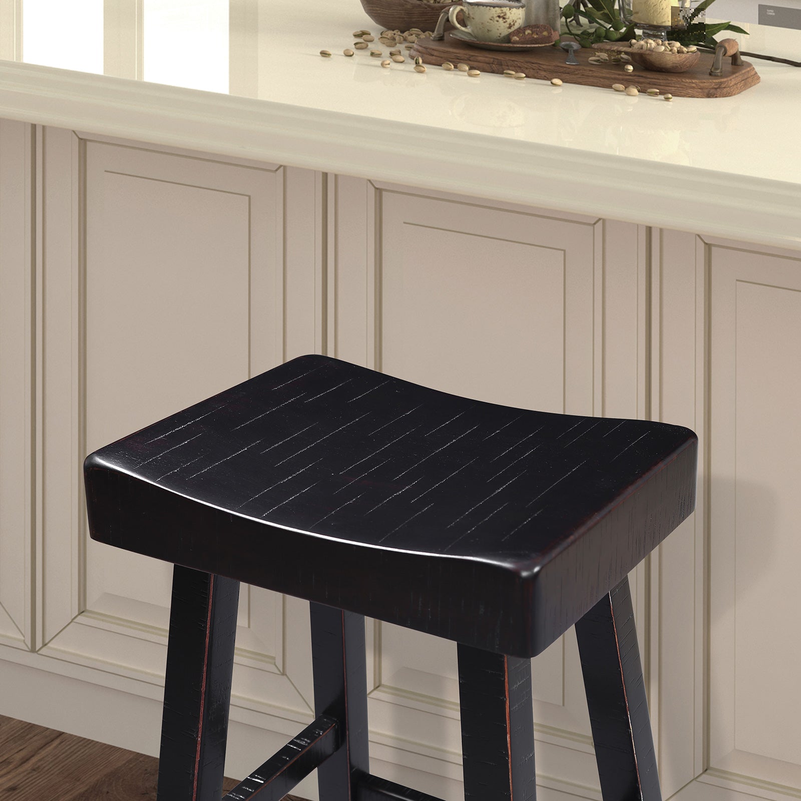 BIASCA - 24" Stool, (2/CTN), Black - FM-BR3001BK-24-2PK