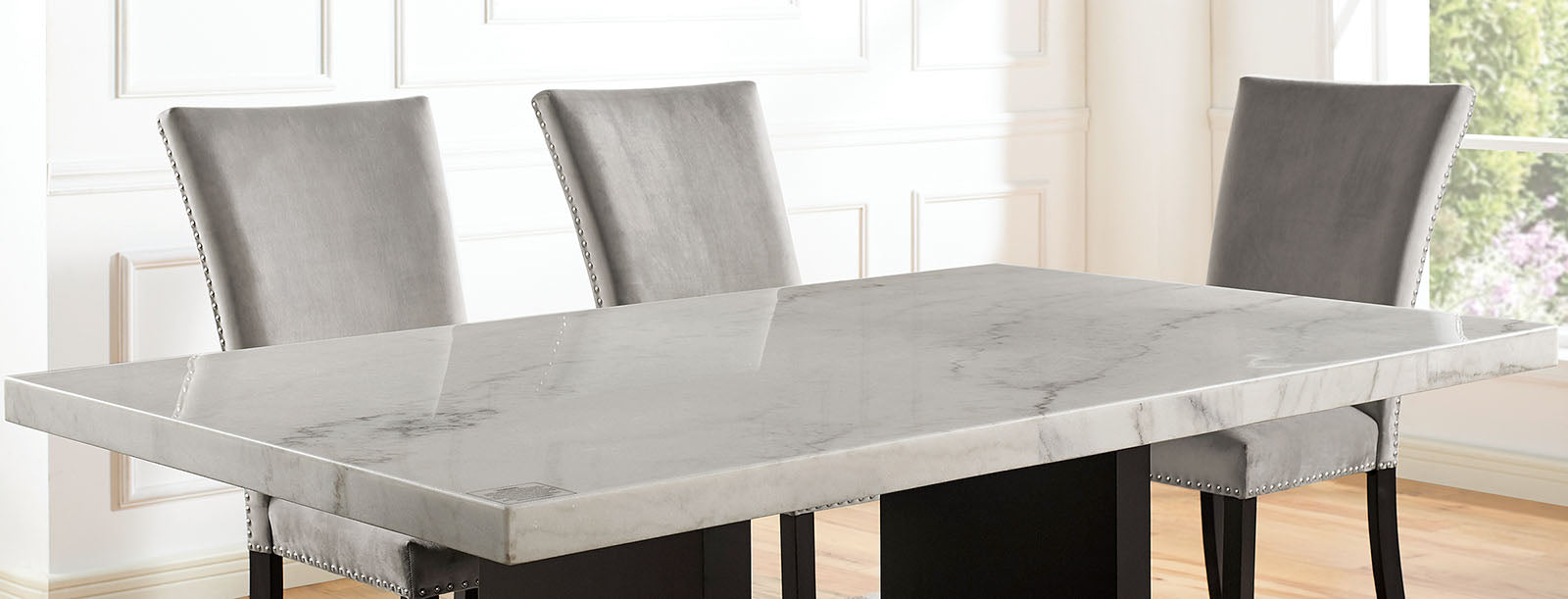 KIAN I - 7 Pc. Dining Table Set (Beige Chairs) - CM3744T-7PC-BG