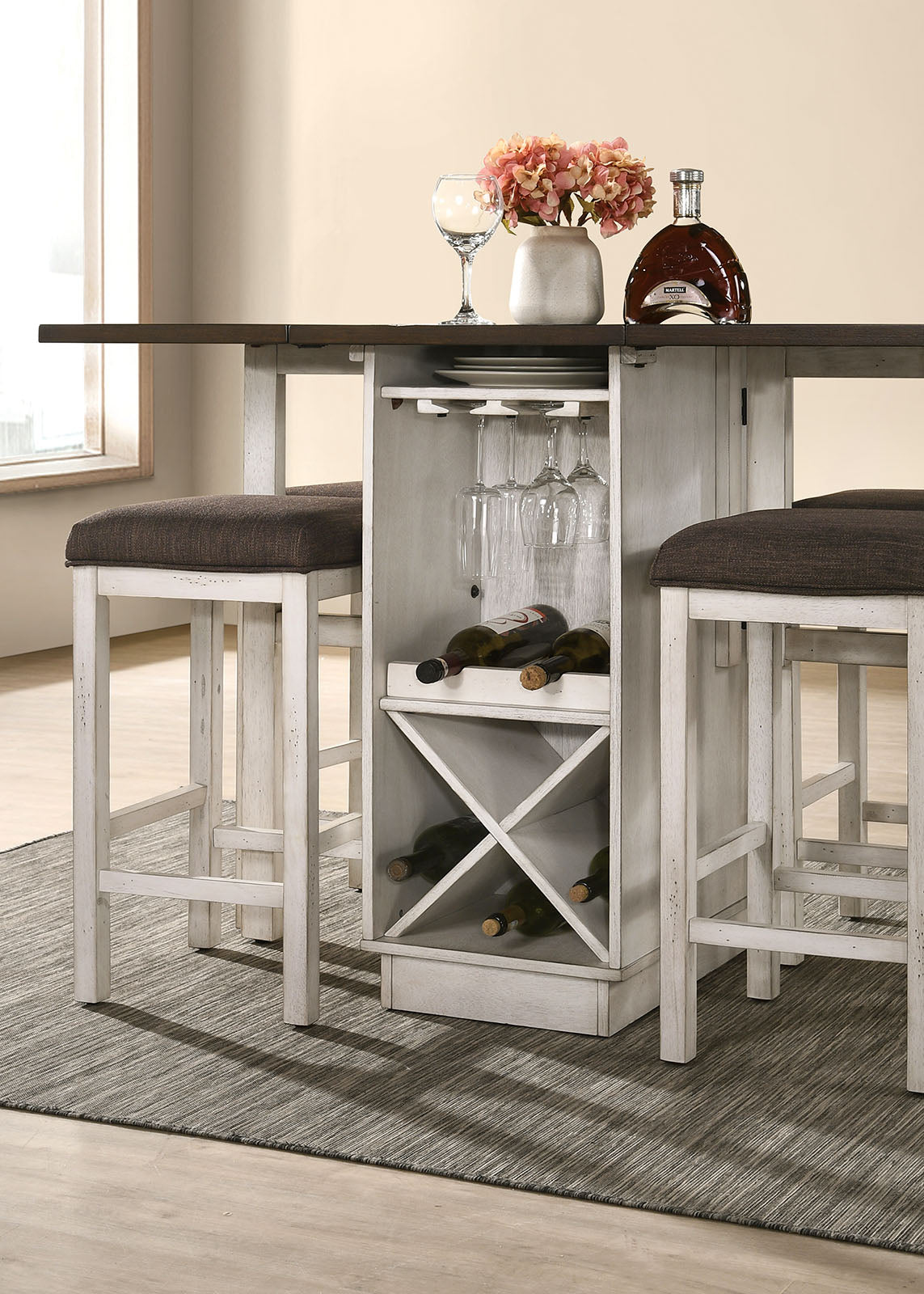 BINGHAM - 5 Pc. Counter Ht. Table Set - CM3168BR-PT-5PC