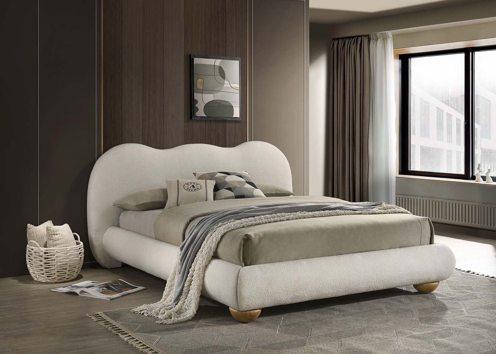 FINAMORE - E.King Bed - FM72005WH-EK-BED