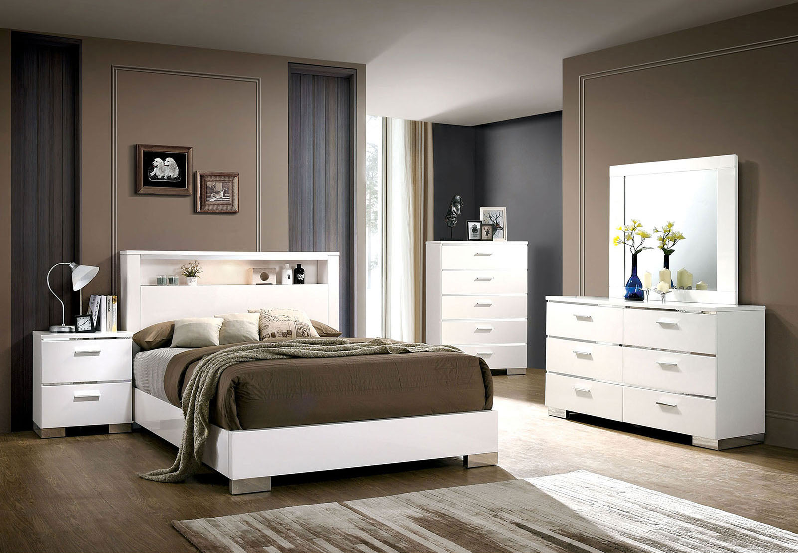 MALTE - 4 Pc. Queen Bedroom Set - CM7049WH-Q-4PC