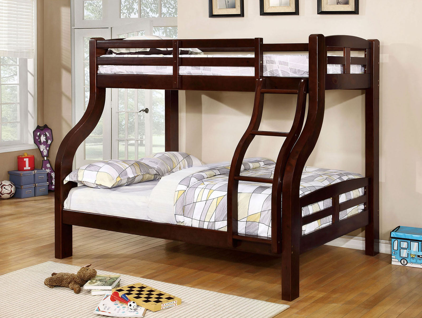 SOLPINE - Twin/Full Bunk Bed - CM-BK618EX-BED