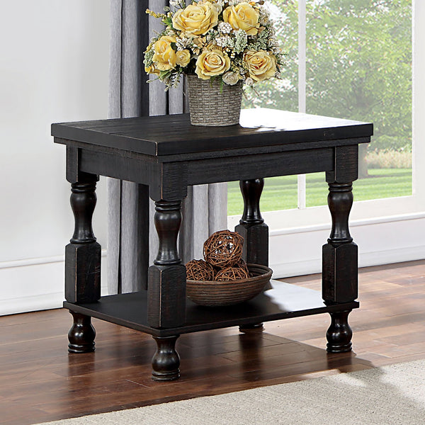 CALANDRA - End Table, Antique Black - FOA4908BK-E