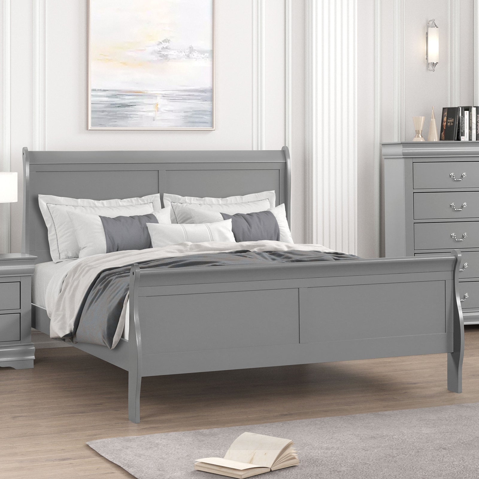 LOUIS PHILIPPE - 4 Pc. Queen Bedroom Set - FM7866GY-Q-4PC