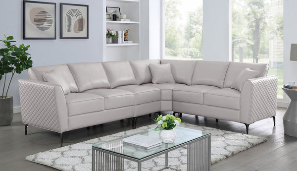 VESTLAND - Sectional + Armless Chair - FOA6480BG-SECT+AC