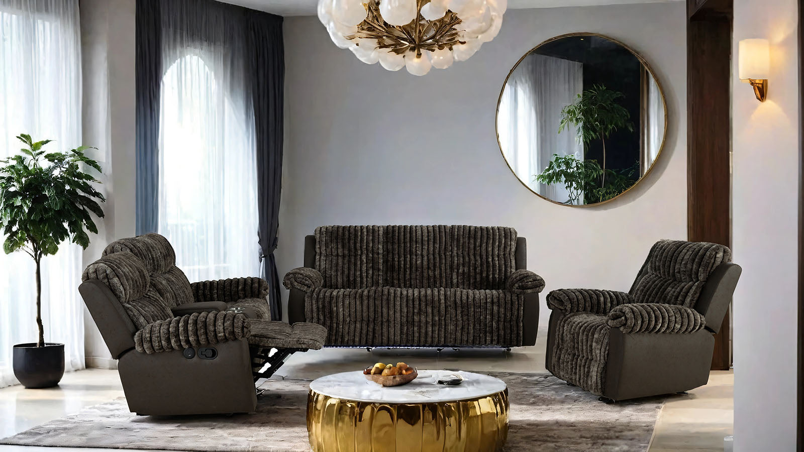 DIONYSUS - Manual Glider Recliner - FM64003BR-CH-M