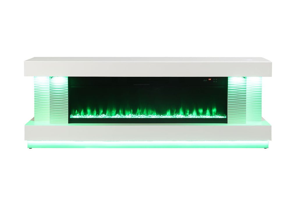PESEUX - 71" TV Stand w/ Electric Fireplace - FM-AC8009WH-TV