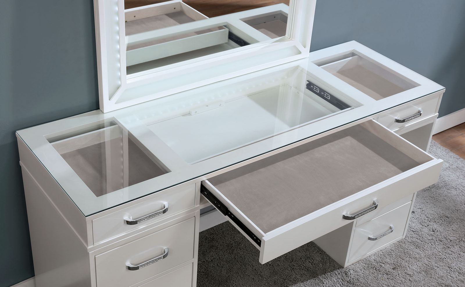 VICKIE - Vanity Set, White - FOA-DK5684WH-PK