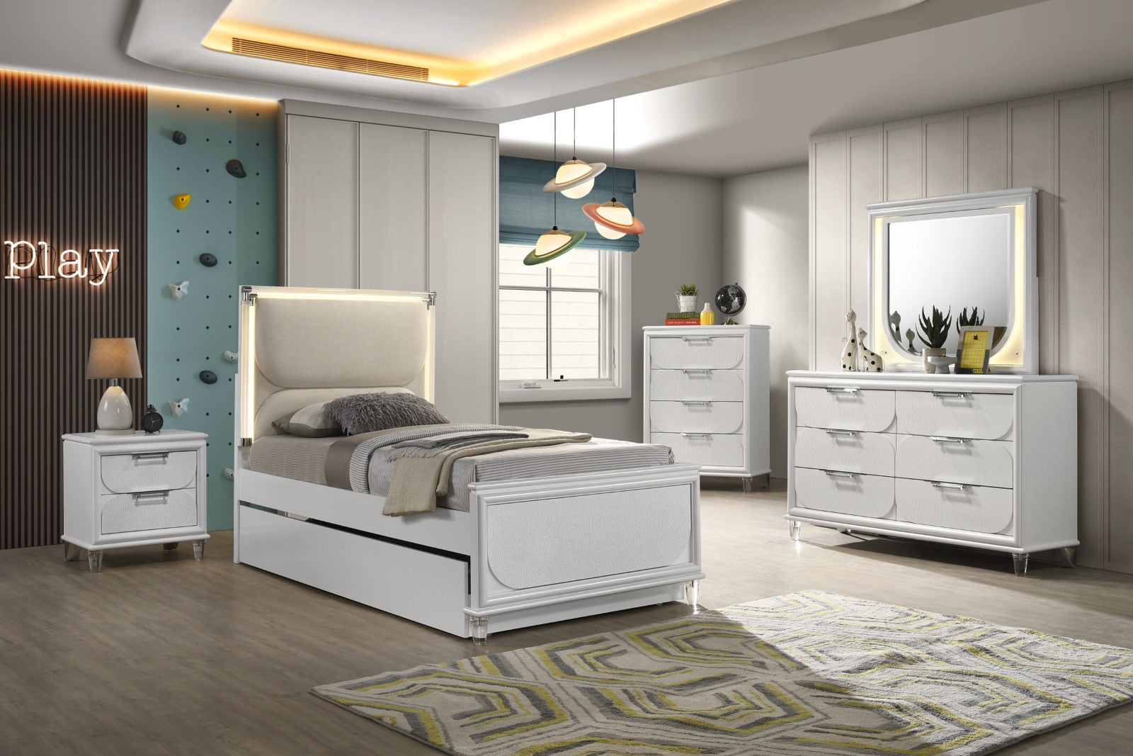 LAREINA - 4 Pc. Twin Bedroom Set - FM72081WH-T-4PC