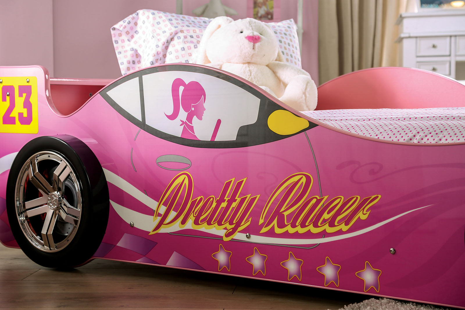 PRETTY GIRL CAR BED - Twin Bed - CM7642-BED