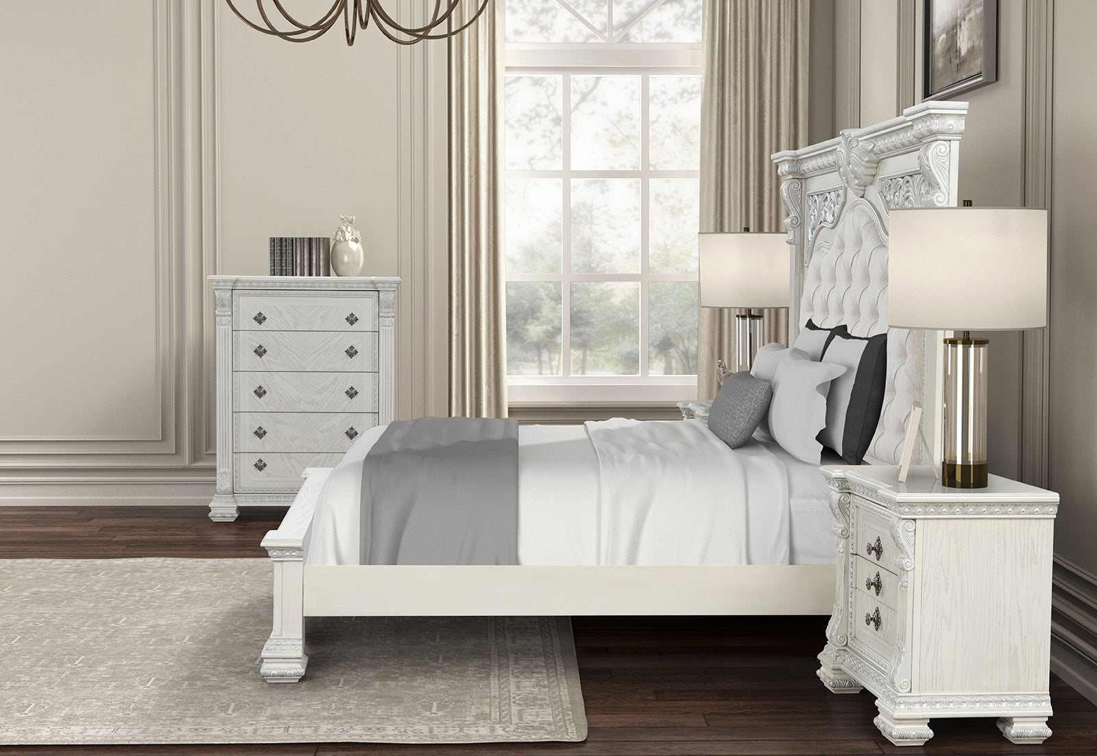 PROMENADE - Chest, Wire Brushed White - FM70001WH-C