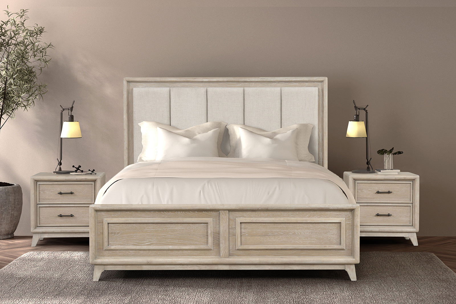 MIDHURST - E.King Bed, Oak - FM7600AK-EK-BED