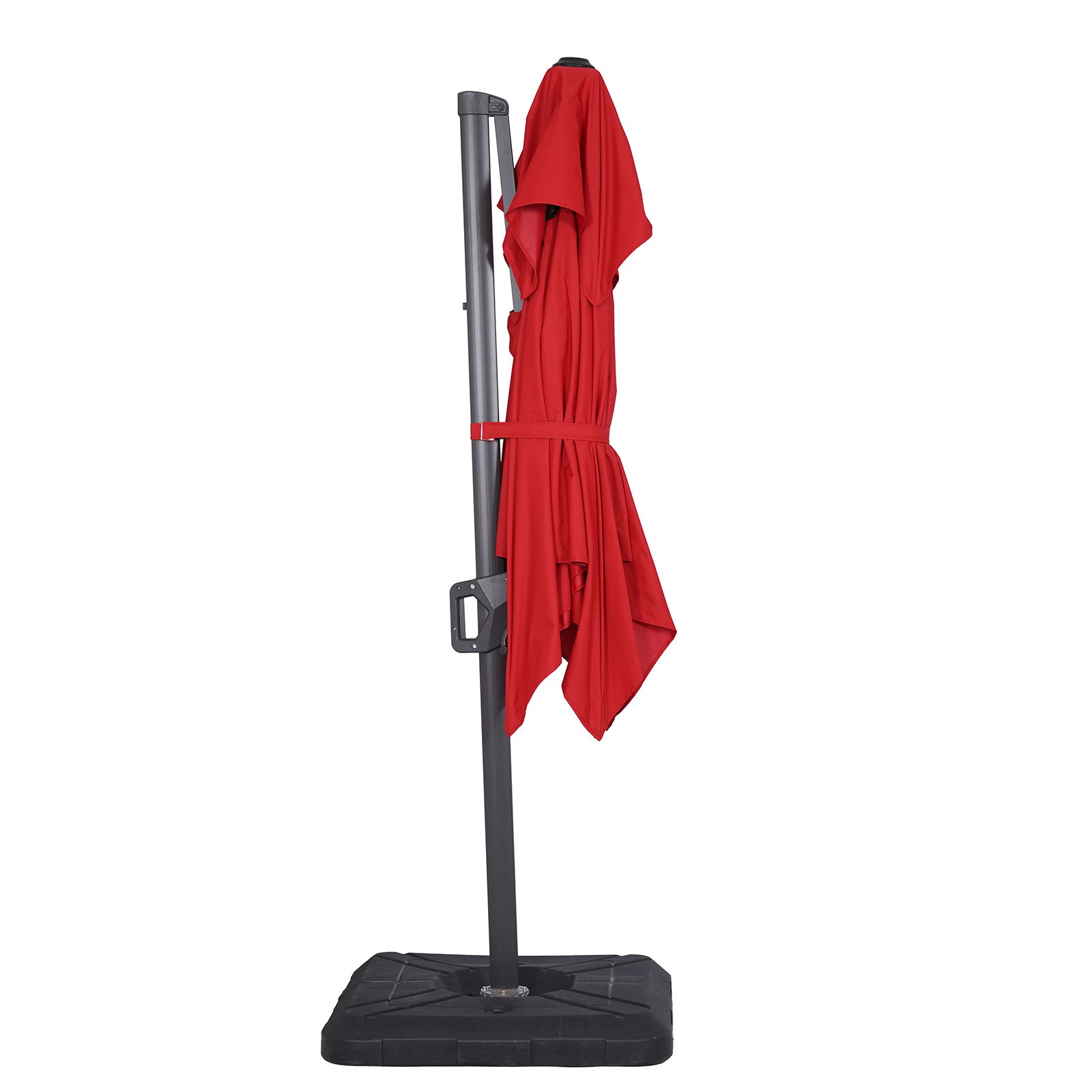 FIDA - 8' Square Umbrella, Double Top, Red + Base - LA-A029RD+BASE