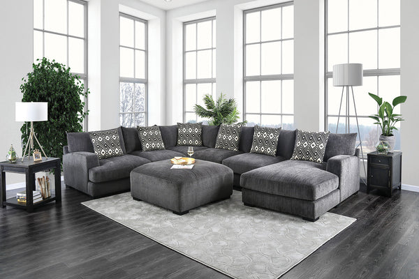 KAYLEE - U-Shaped Sectional w/ Ottoman - CM6587-SECT-R+OT