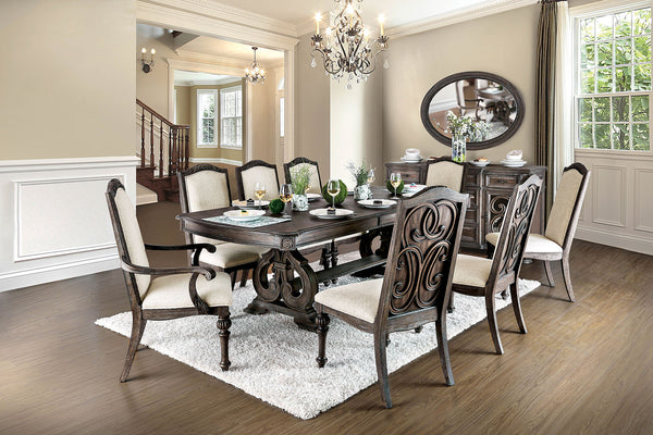 ARCADIA - 7 Pc. Dining Table Set (2AC+6SC) - CM3150T-9PC
