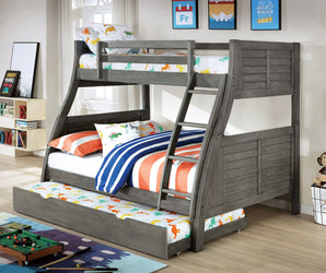 HOOPLE - Twin/full Bunk Bed W/ Trundle - CM-BK963GY-BED-TR