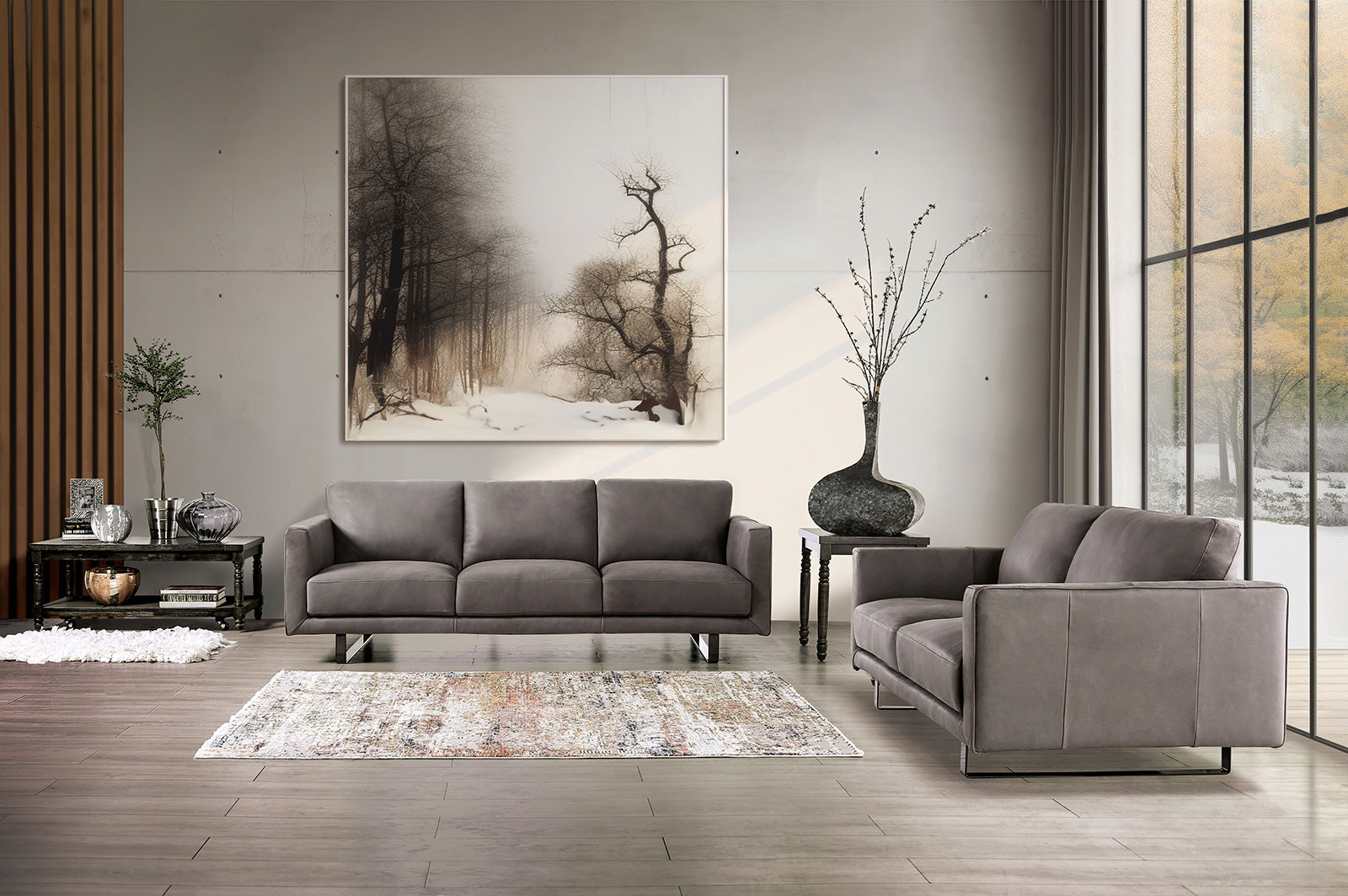 MEZZANOTTE - Sofa + Loveseat - FM90000GY-2PC