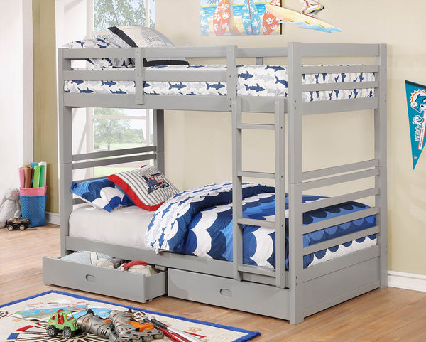 CALIFORNIA IV - Twin/Twin Bunk Bed - CM-BK588T-GY-BED