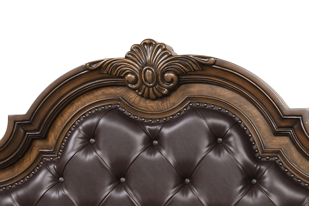 LEOVANNI - 4 Pc. Queen Bedroom Set - FM70003DB-Q-F-4PC