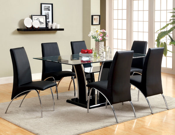 GLENVIEW - 7 Pc. Dining Table Set - CM8372BK-T-7PC-8370