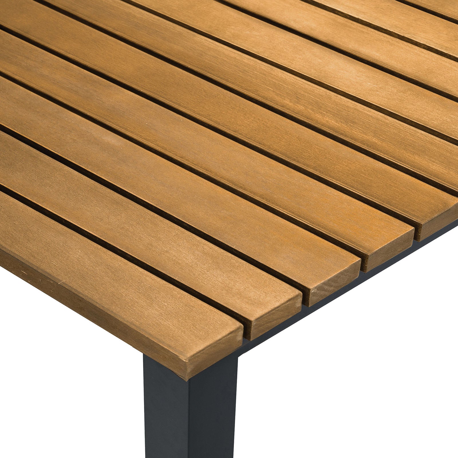 MACKAY - Patio Dining Table, Gun Metal/Natural Teak - GM-2004