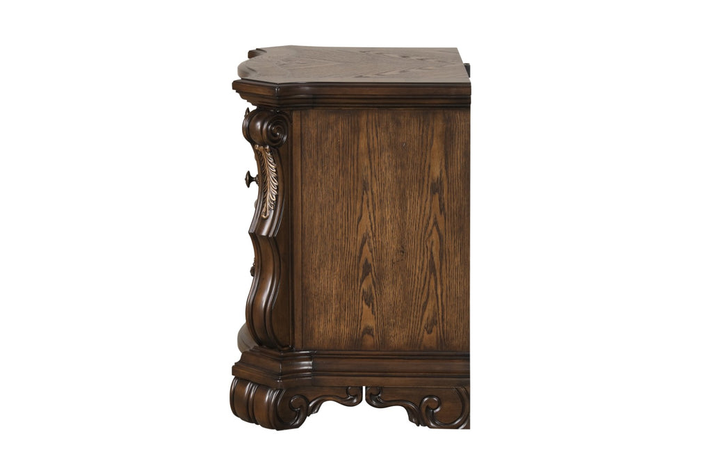 LEOVANNI - Nightstand W/ USB A-C, Dark Brown - FM70003DB-N