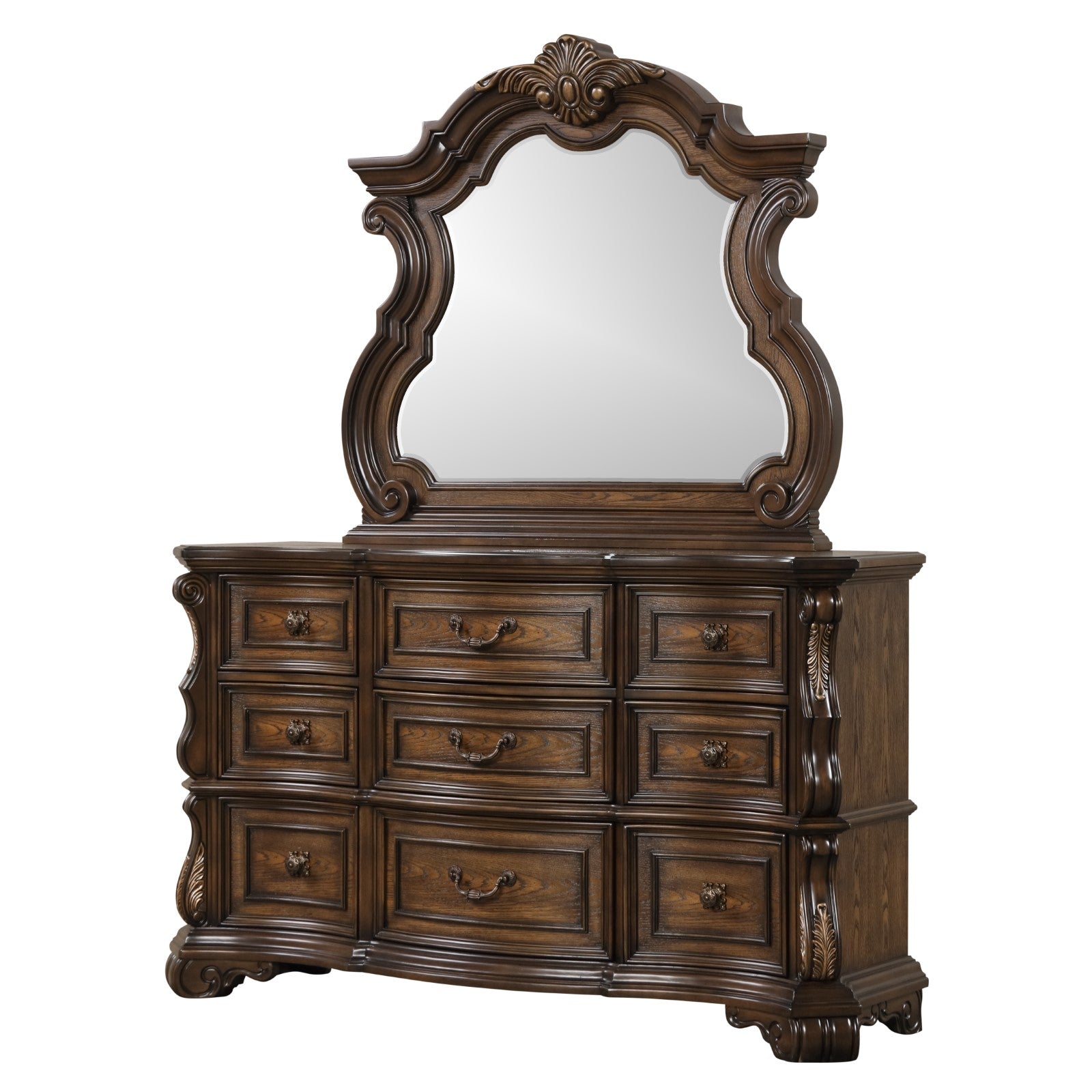 LEOVANNI - Dresser w/ Jewelry Tray, Dark Brown - FM70003DB-D
