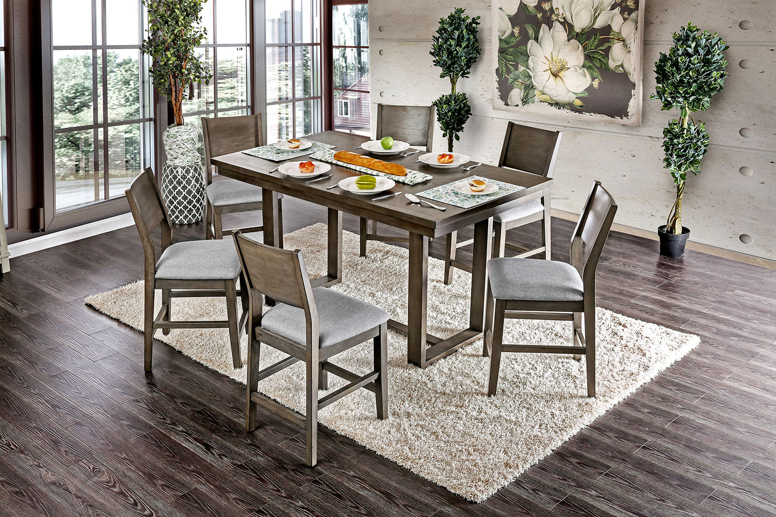 ANTON - 7 Pc. Counter Ht. Table Set - CM3986PT-7PC