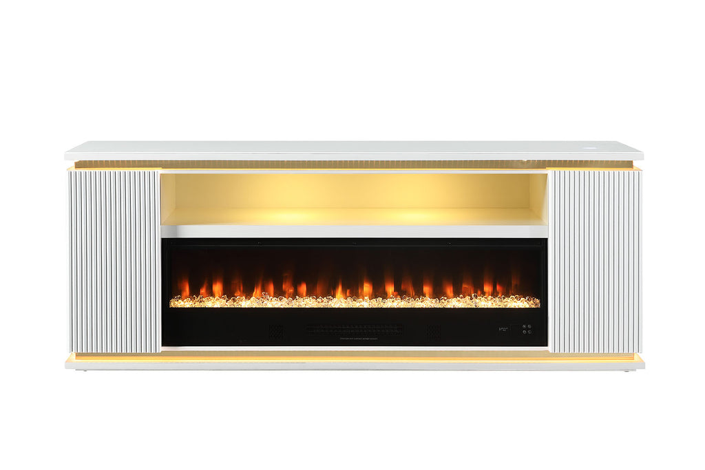 MEDEA - 71" TV Stand w/ Electric Fireplace - FM-AC8011WH-TV