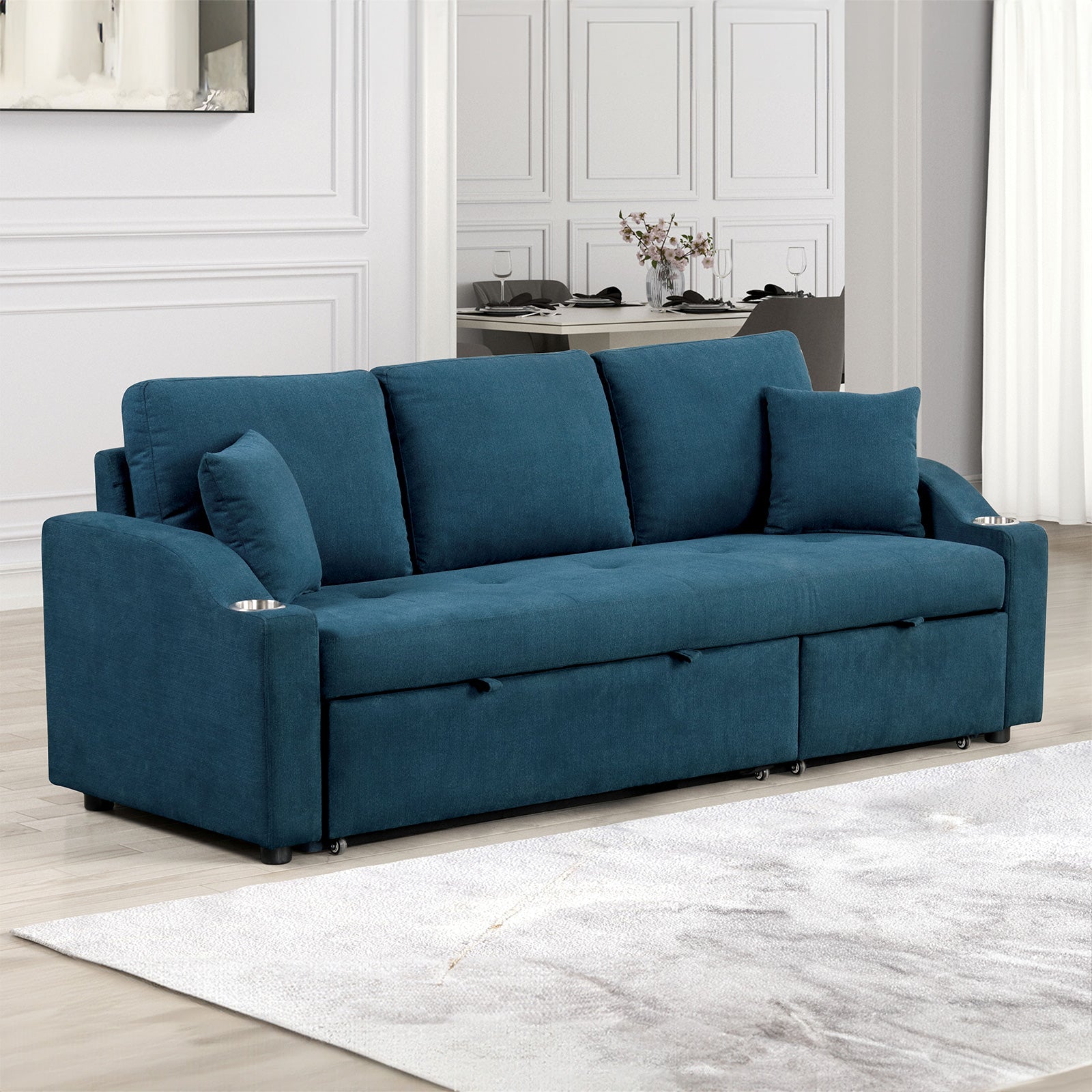 ROYDEN - Sleeper Sofa w/ Cupholder - FM6963BL-PK