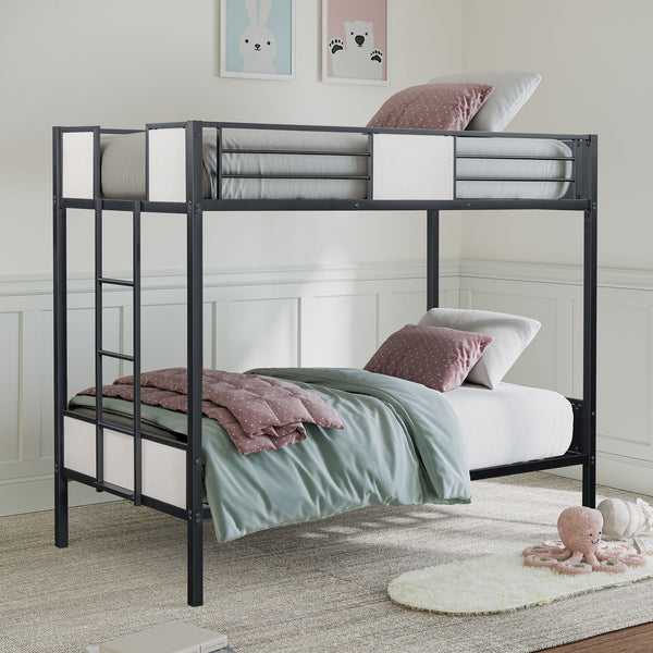 MOLTON - Twin/Twin Metal Bunk Bed (K/D), Black - FM-BK902BK-TT